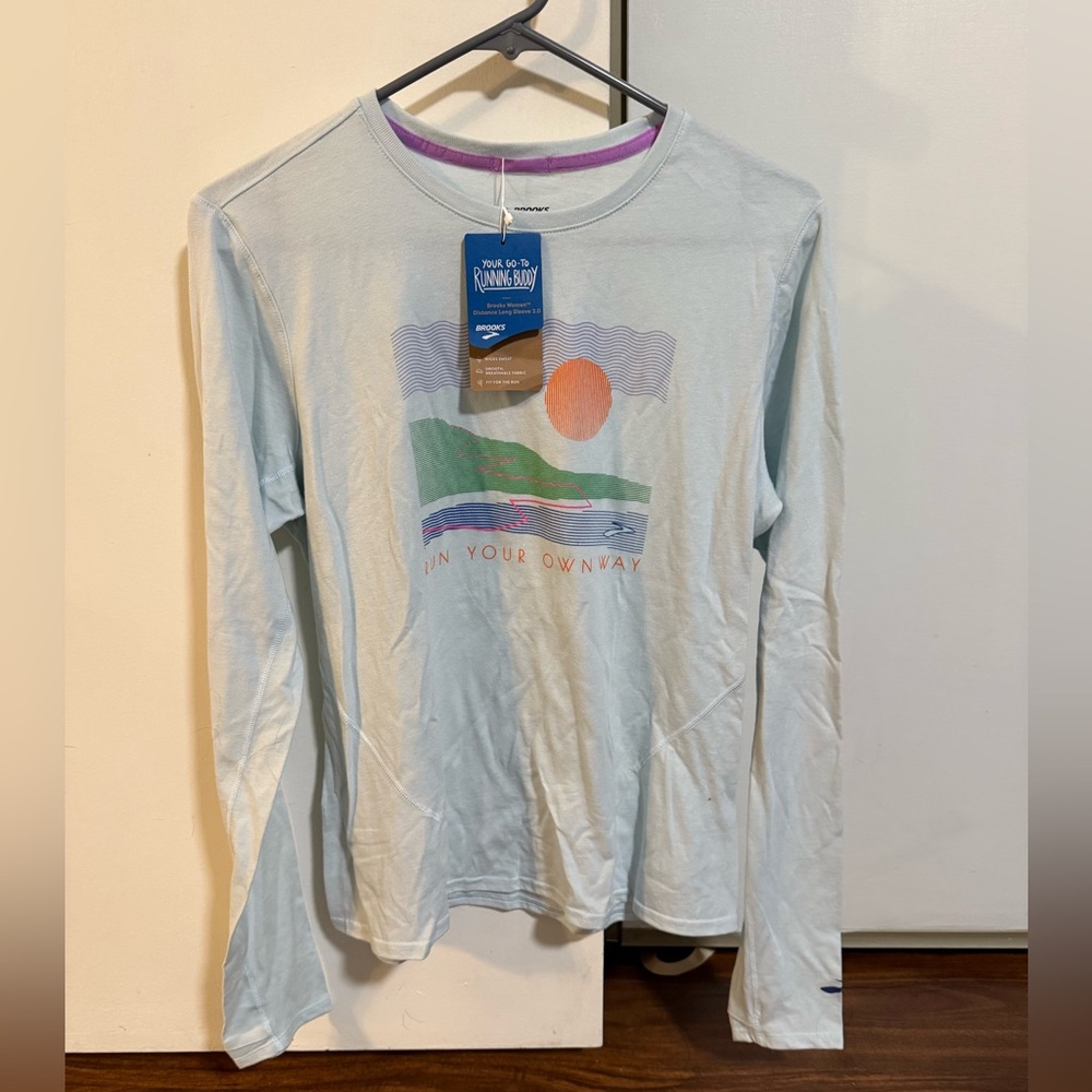Brooks Light Blue Long Sleeve Tee